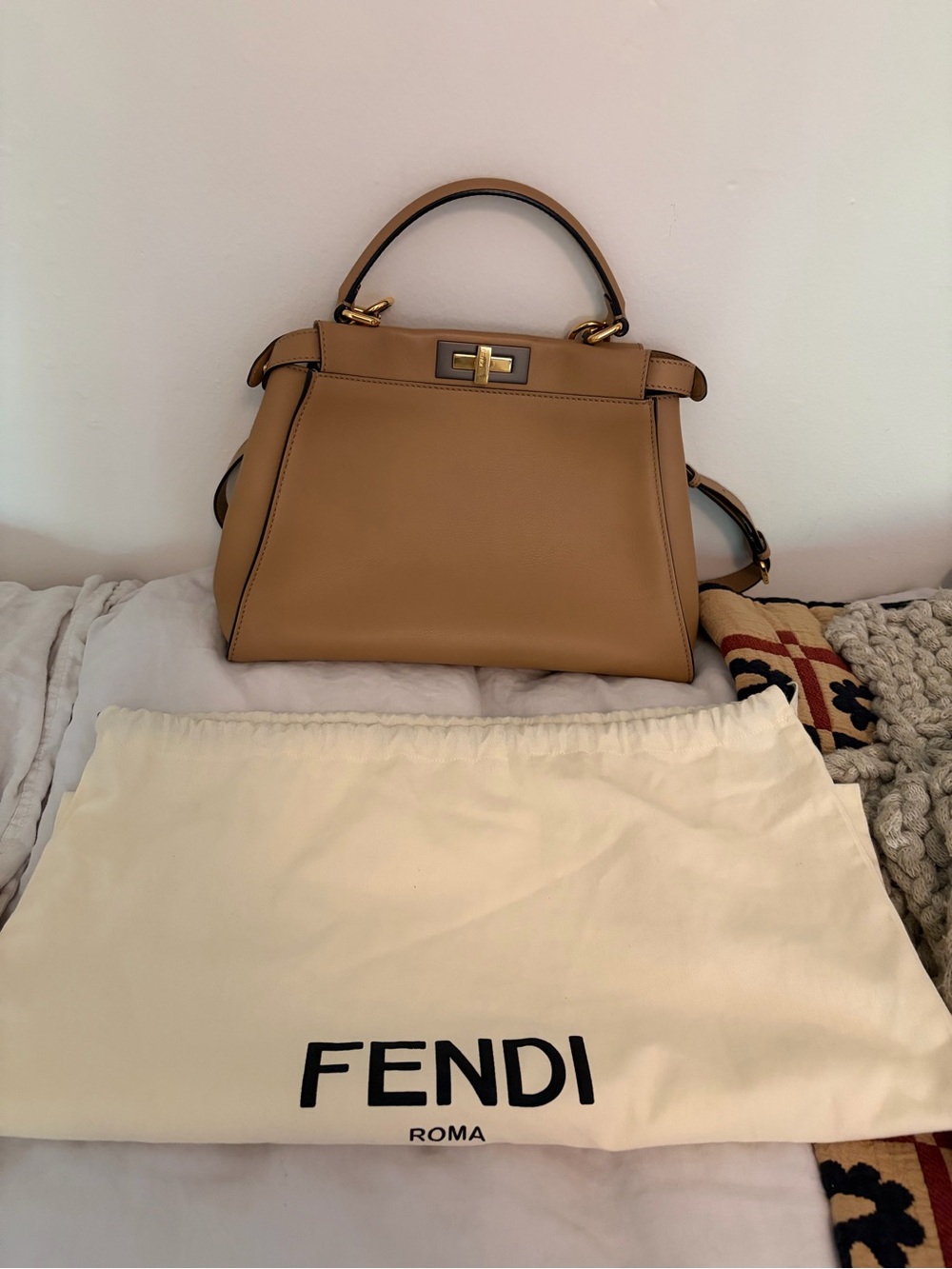 Fendi Peekaboo Bag, Medium, Beige